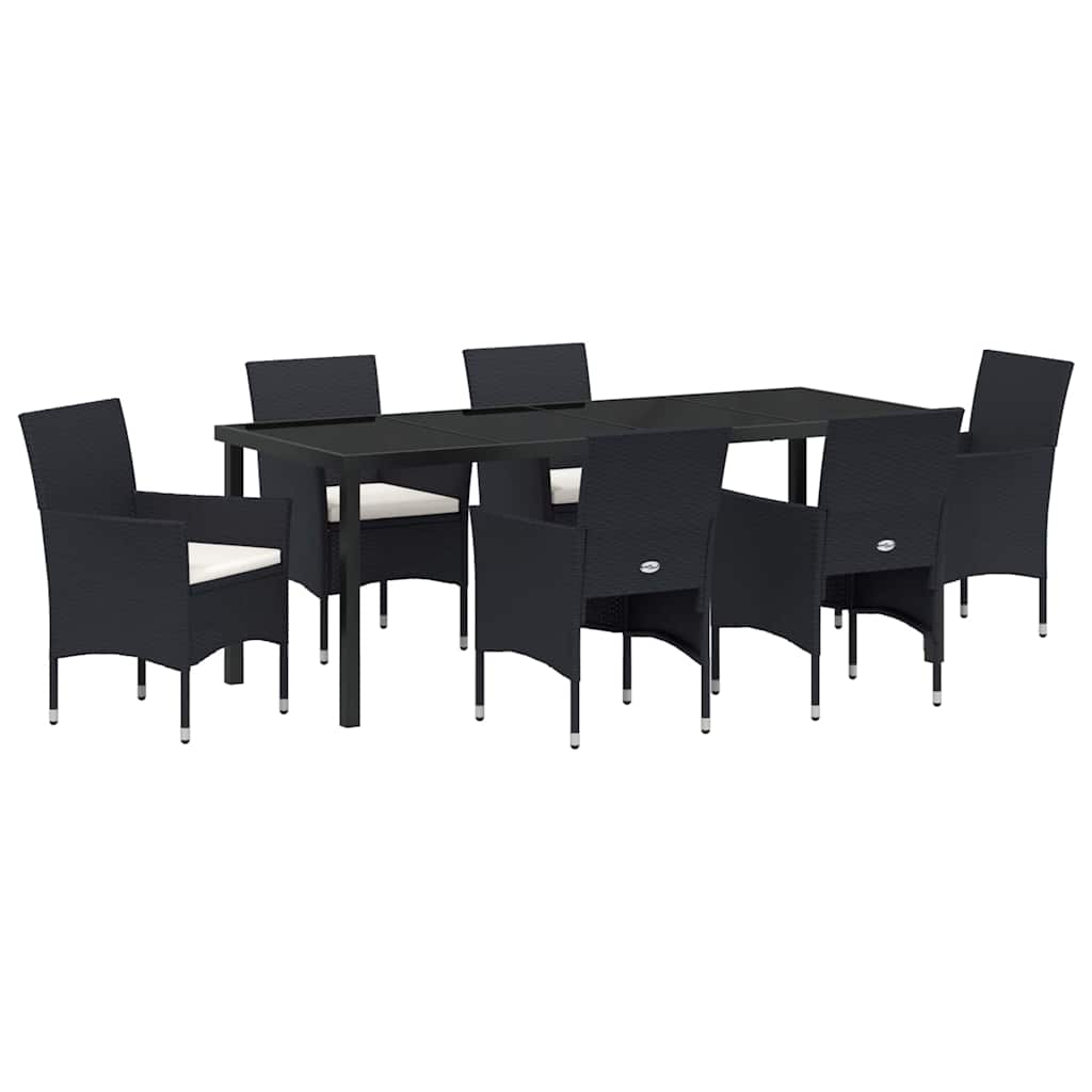 Have Spisebordssæt 7 stk. Sort polyrattan
