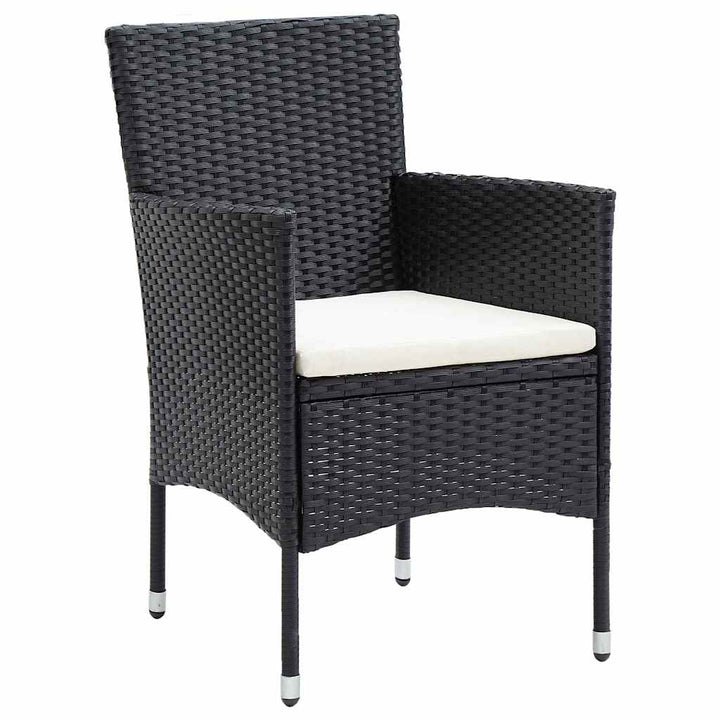 Have Spisebordssæt 7 stk. Sort polyrattan