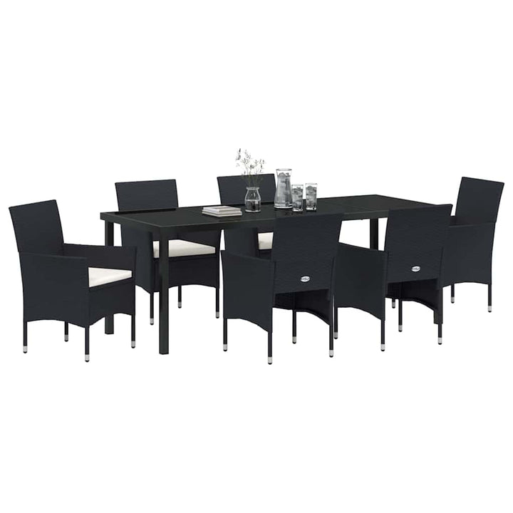 Have Spisebordssæt 7 stk. Sort polyrattan