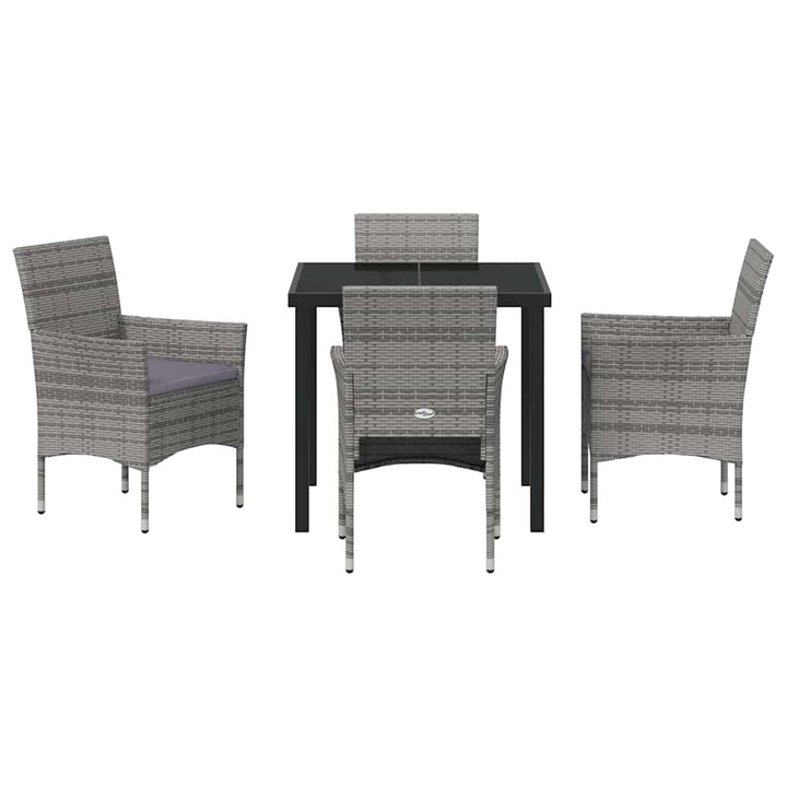Have Spisebordssæt med pude 5 pcs Grå polyrattan
