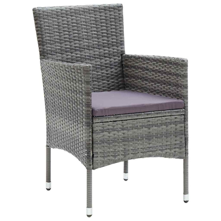 Have Spisebordssæt med pude 5 pcs Grå polyrattan