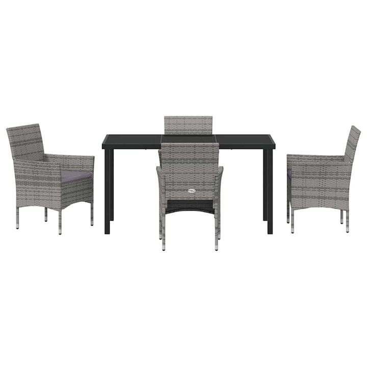 Have Spisebordssæt med pude 5 pcs Grå polyrattan