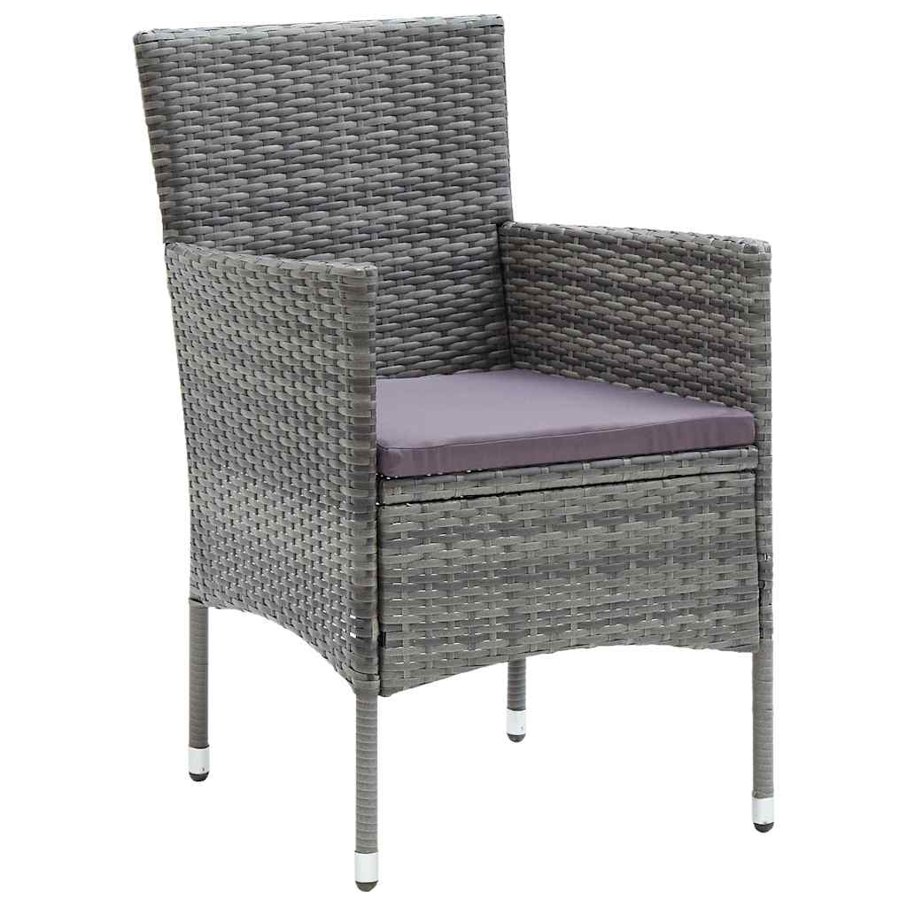 Have Spisebordssæt med pude 9 pcs Grå polyrattan
