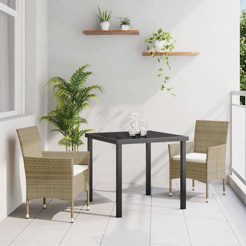 Have Spisebordssæt med pude 3 pcs Beige polyrattan