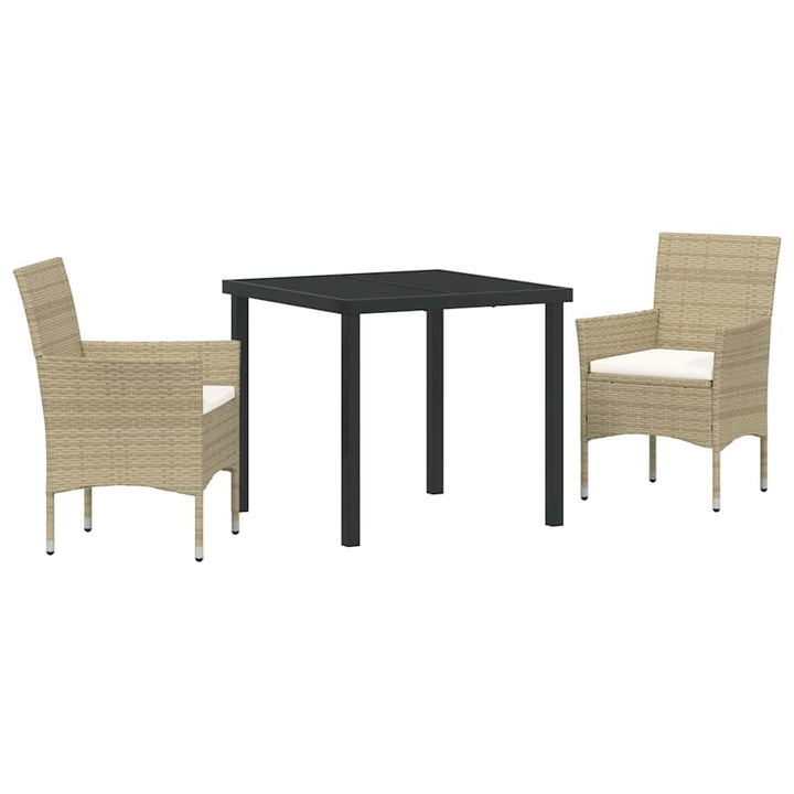 Have Spisebordssæt med pude 3 pcs Beige polyrattan