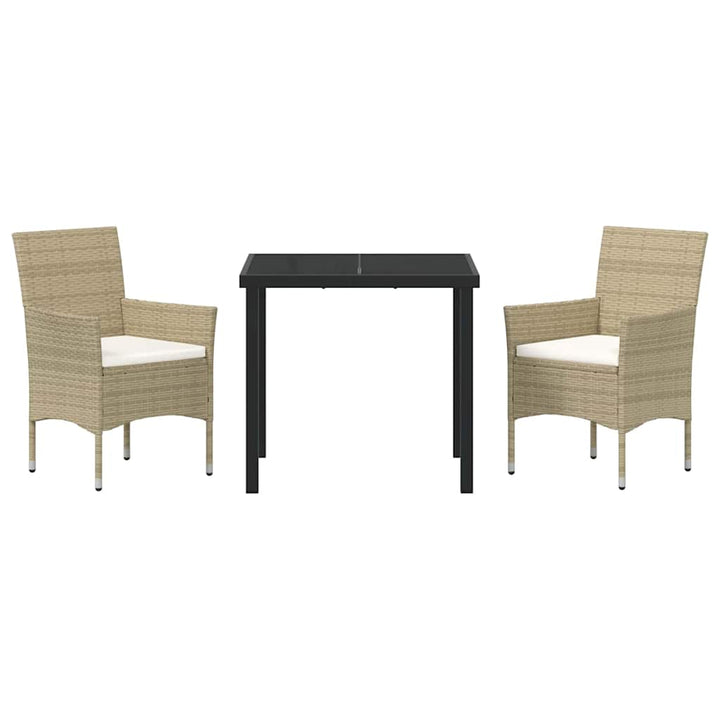 Have Spisebordssæt med pude 3 pcs Beige polyrattan