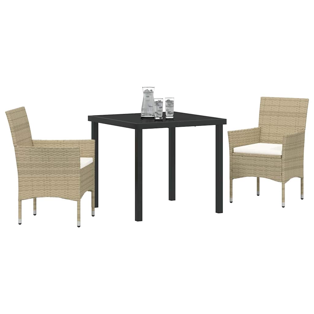 Have Spisebordssæt med pude 3 pcs Beige polyrattan