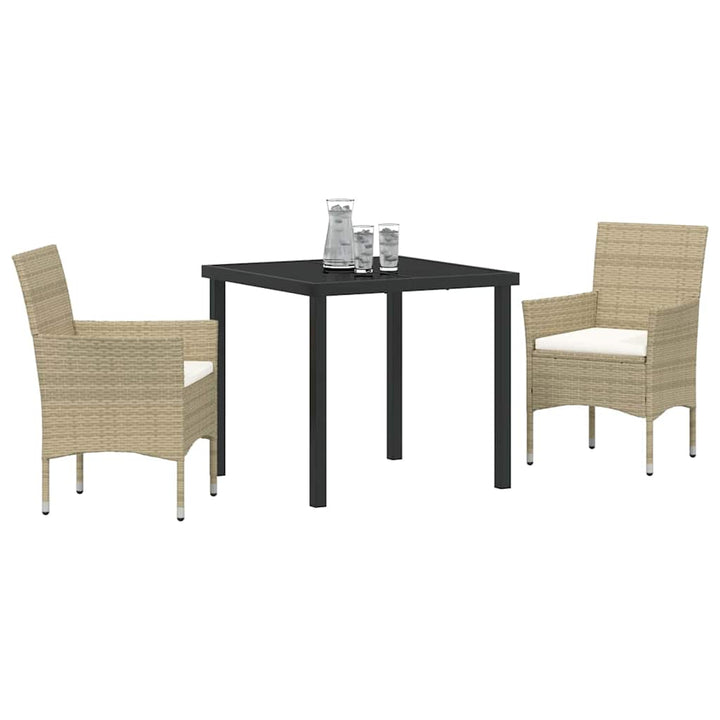 Have Spisebordssæt med pude 3 pcs Beige polyrattan