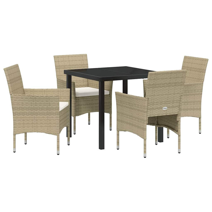 Have Spisebordssæt med pude 5 pcs Beige polyrattan