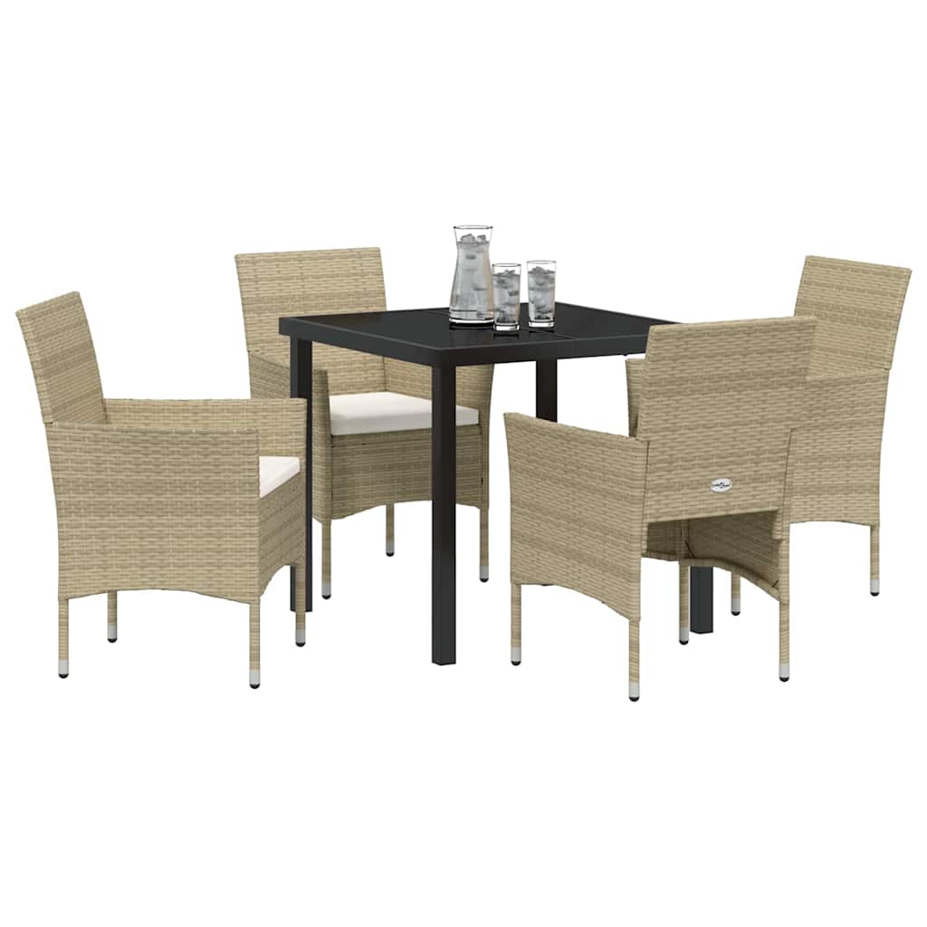 Have Spisebordssæt med pude 5 pcs Beige polyrattan