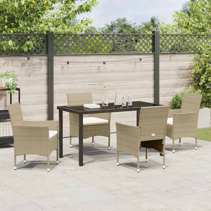 Have Spisebordssæt med pude 5 pcs Beige polyrattan