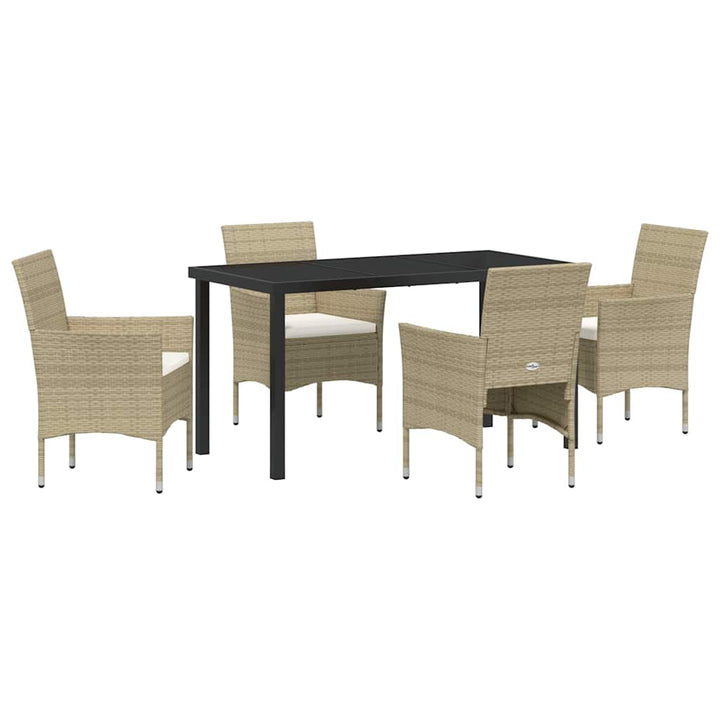 Have Spisebordssæt med pude 5 pcs Beige polyrattan