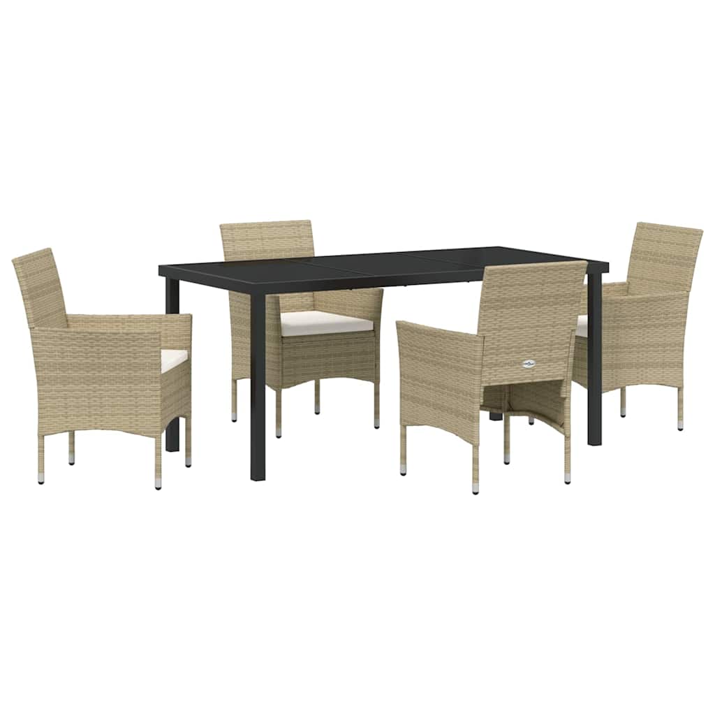 Have Spisebordssæt med pude 5 pcs Beige polyrattan