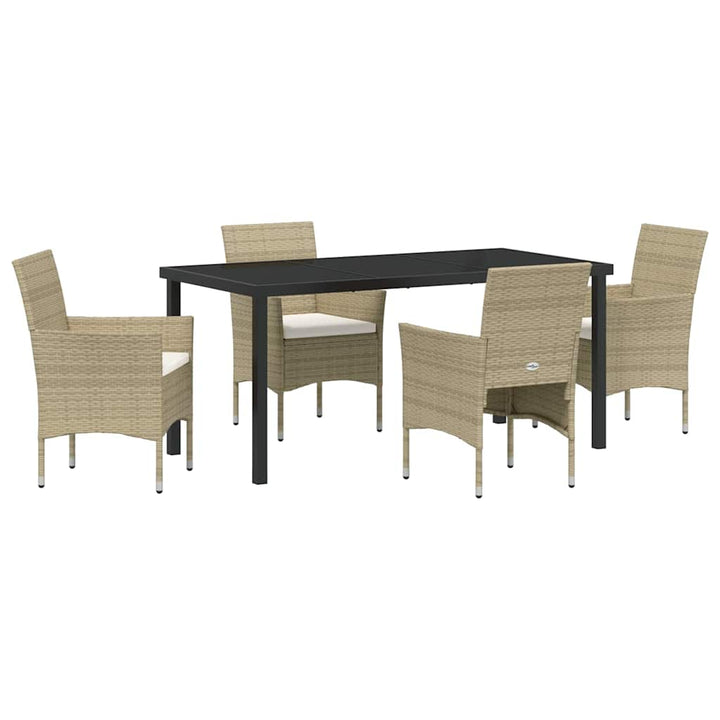 Have Spisebordssæt med pude 5 pcs Beige polyrattan