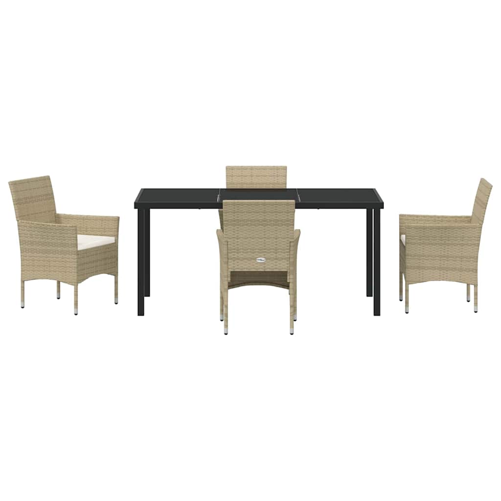 Have Spisebordssæt med pude 5 pcs Beige polyrattan