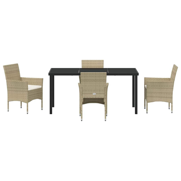 Have Spisebordssæt med pude 5 pcs Beige polyrattan