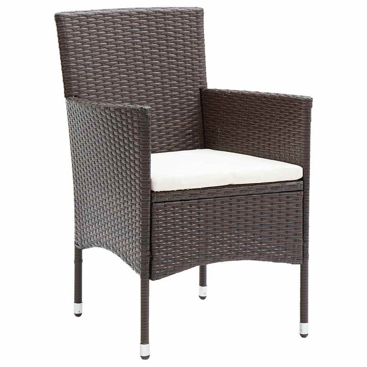 Have Spisebordssæt med pude 9 pcs Brun polyrattan