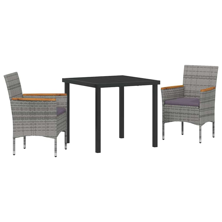 Have Spisebordssæt med pude 3 pcs Grå polyrattan