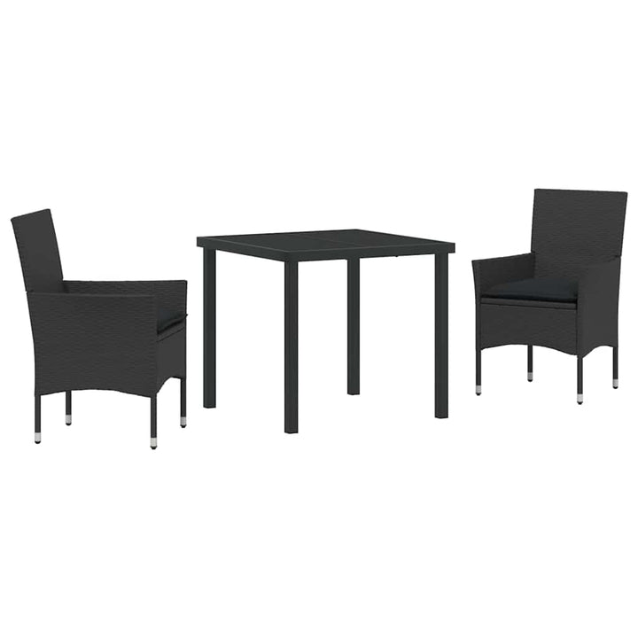 Have Spisebordssæt med pude 3 pcs Sort polyrattan