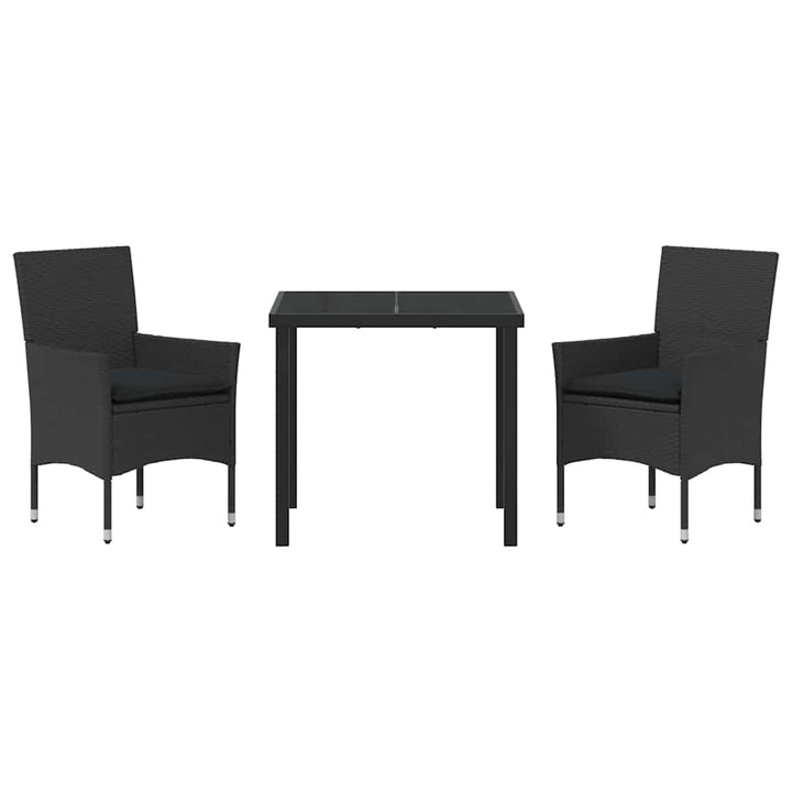 Have Spisebordssæt med pude 3 pcs Sort polyrattan