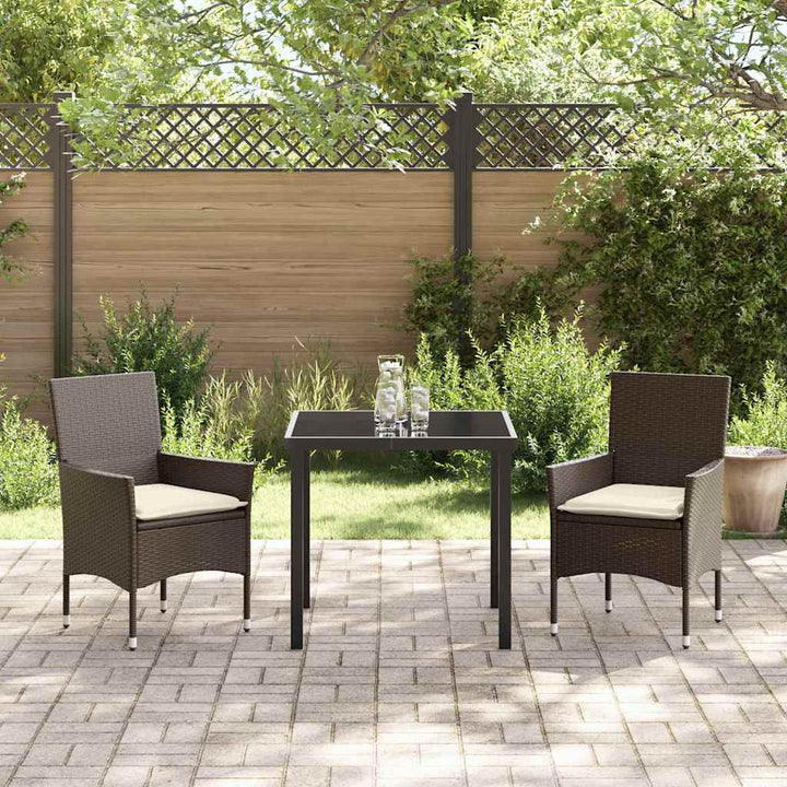 Have Spisebordssæt 3 stk. Brun polyrattan