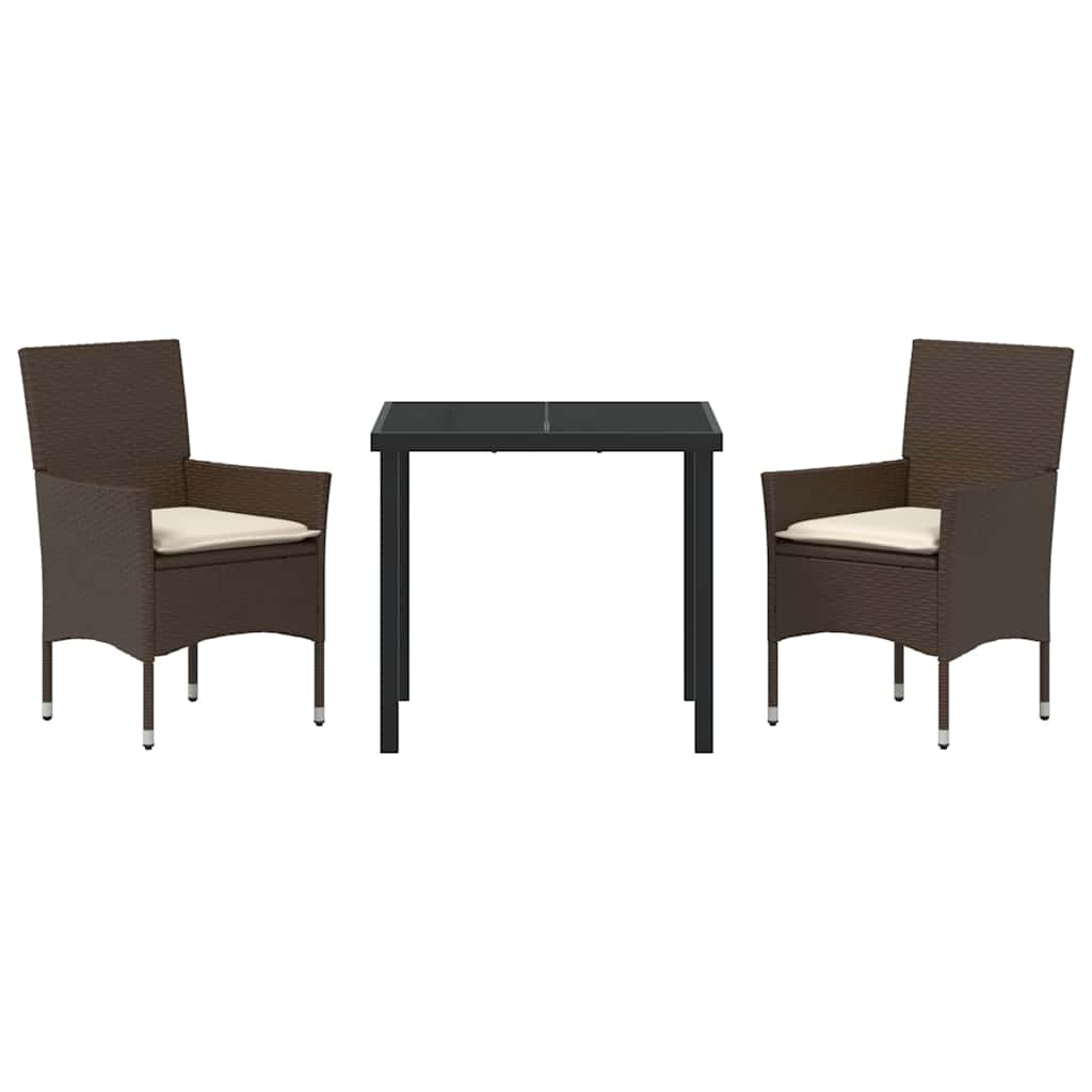 Have Spisebordssæt 3 stk. Brun polyrattan