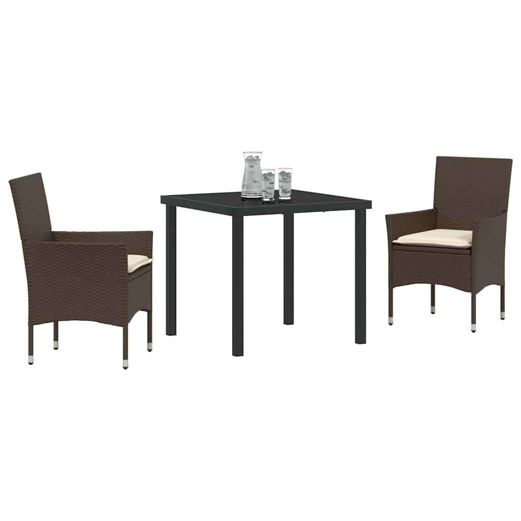 Have Spisebordssæt 3 stk. Brun polyrattan