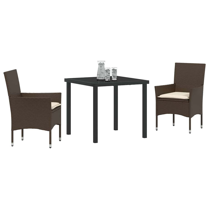 Have Spisebordssæt 3 stk. Brun polyrattan