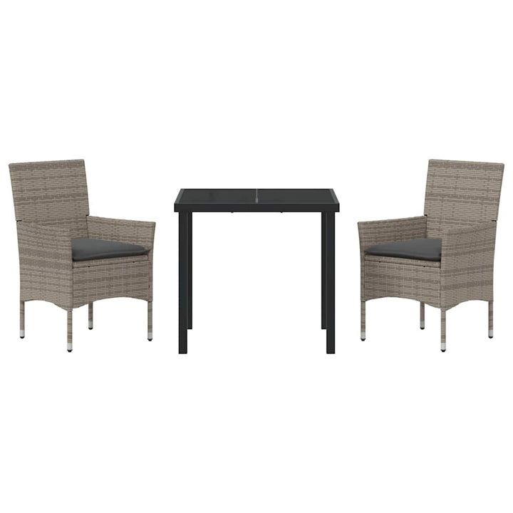 Have Spisebordssæt med pude 3 pcs Grå polyrattan
