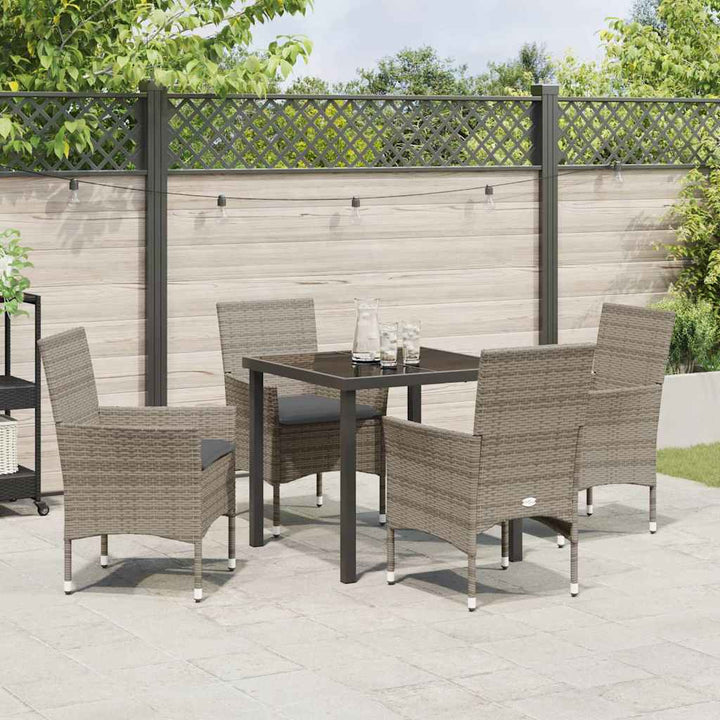Have Spisebordssæt med pude 5 pcs Grå polyrattan