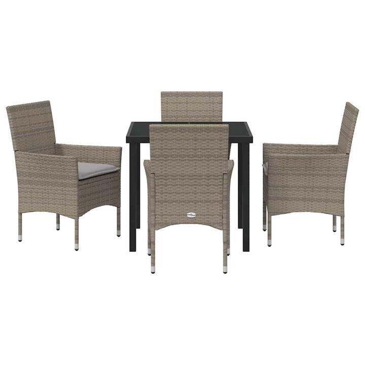 Have Spisebordssæt med pude 5 pcs Grå polyrattan