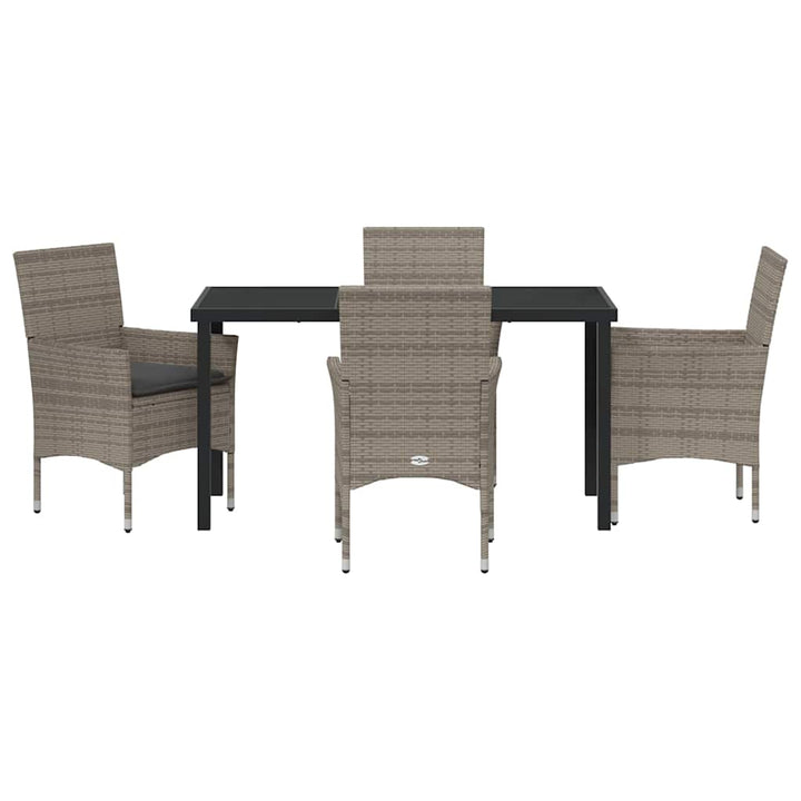 Have Spisebordssæt med pude 5 pcs Grå polyrattan