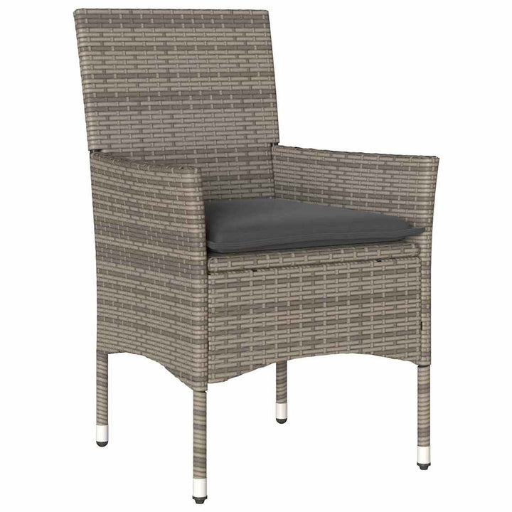 Have Spisebordssæt med pude 7 pcs Grå polyrattan