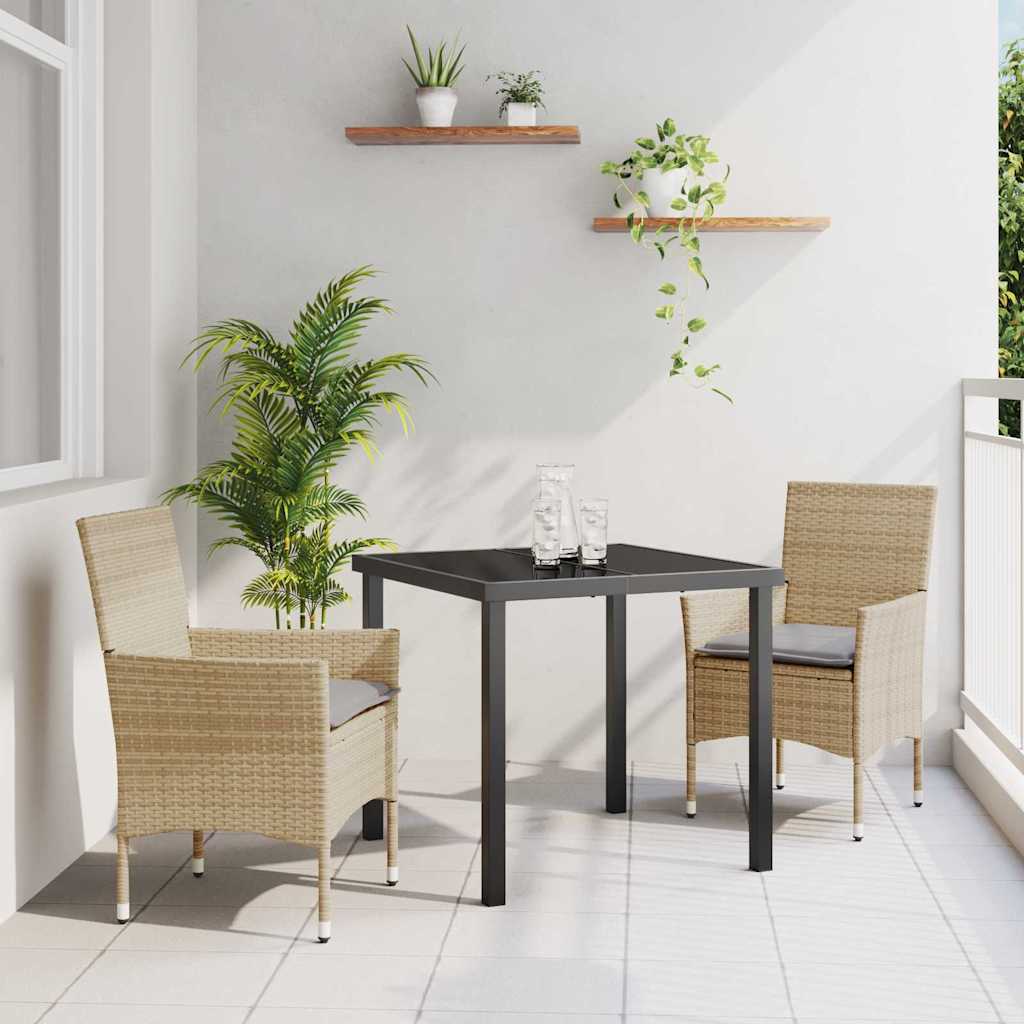 Have Spisebordssæt med pude 3 pcs Beige polyrattan