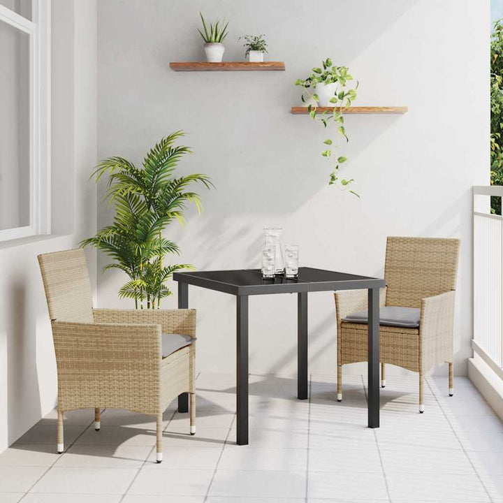 Have Spisebordssæt med pude 3 pcs Beige polyrattan