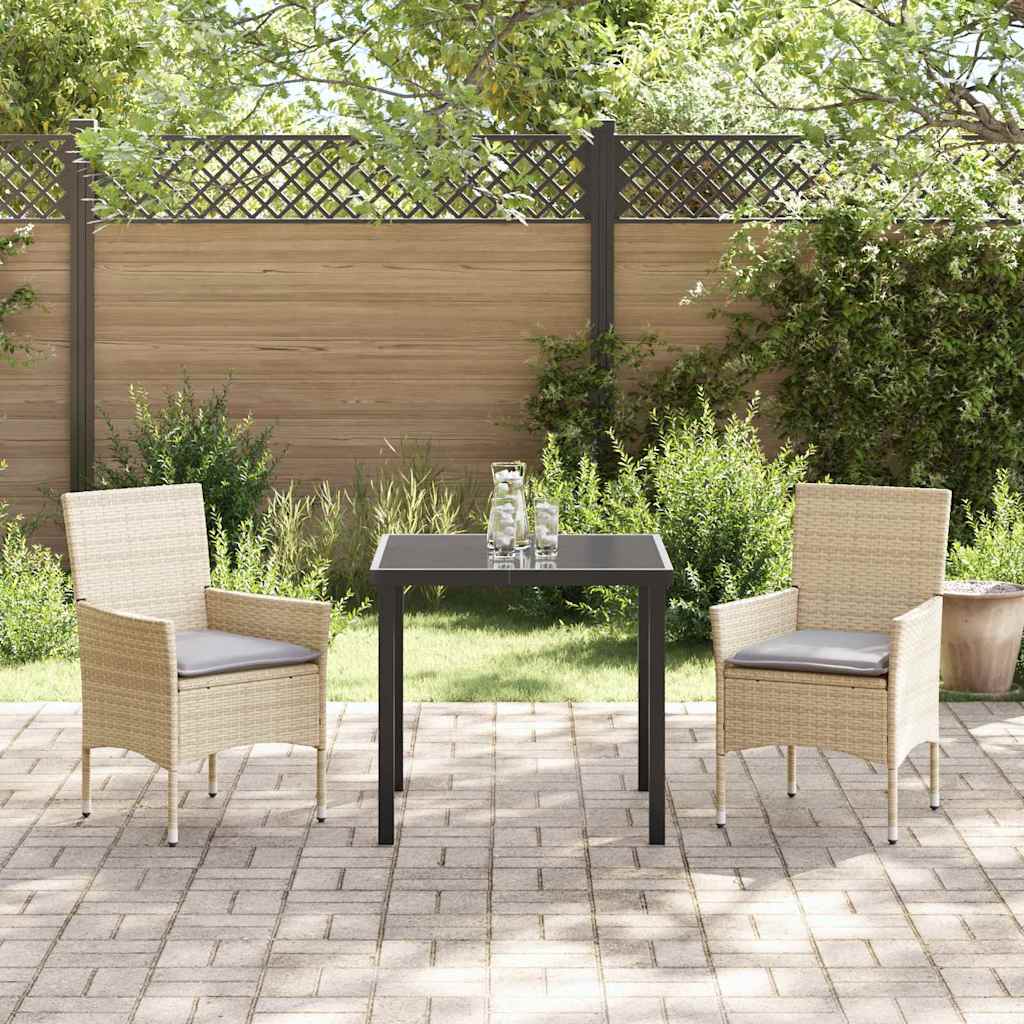 Have Spisebordssæt med pude 3 pcs Beige polyrattan