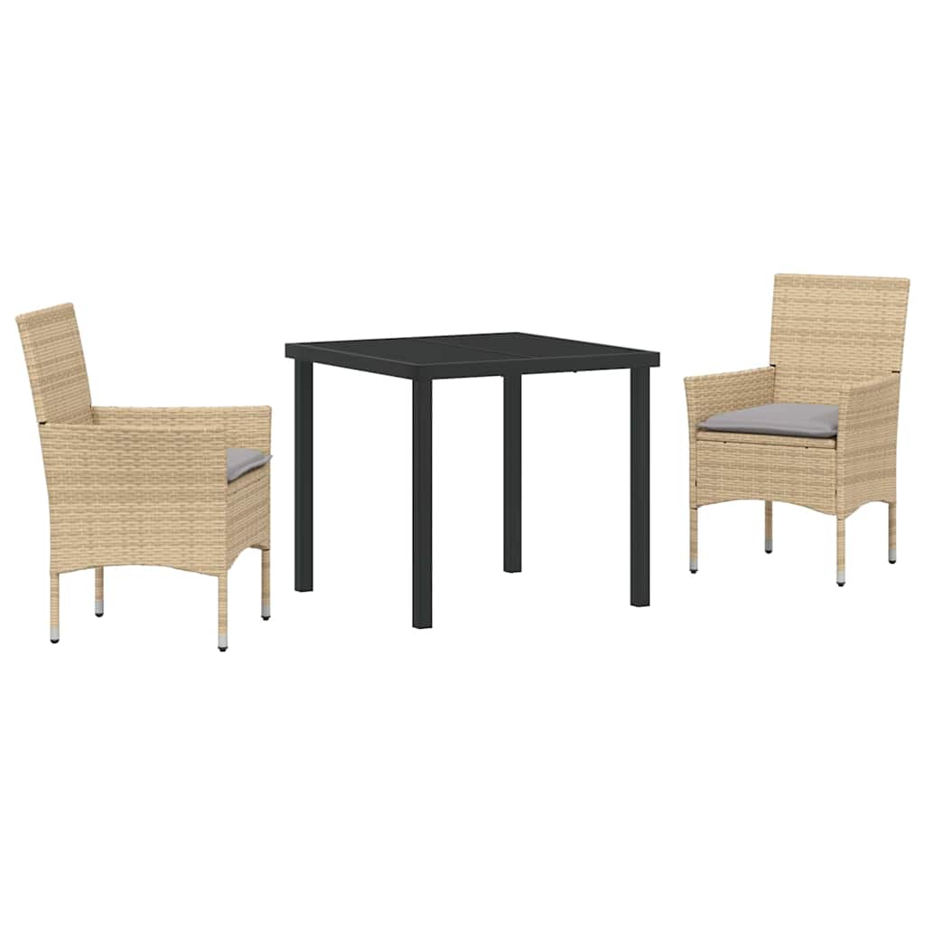 Have Spisebordssæt med pude 3 pcs Beige polyrattan