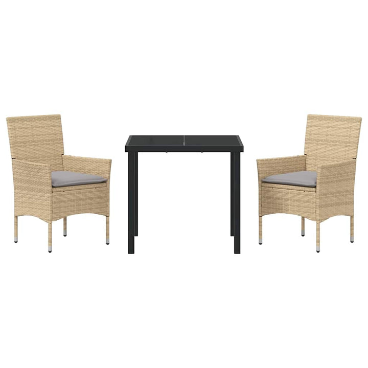 Have Spisebordssæt med pude 3 pcs Beige polyrattan