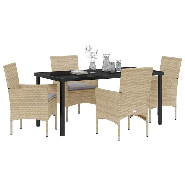 Have Spisebordssæt med pude 5 pcs Beige polyrattan