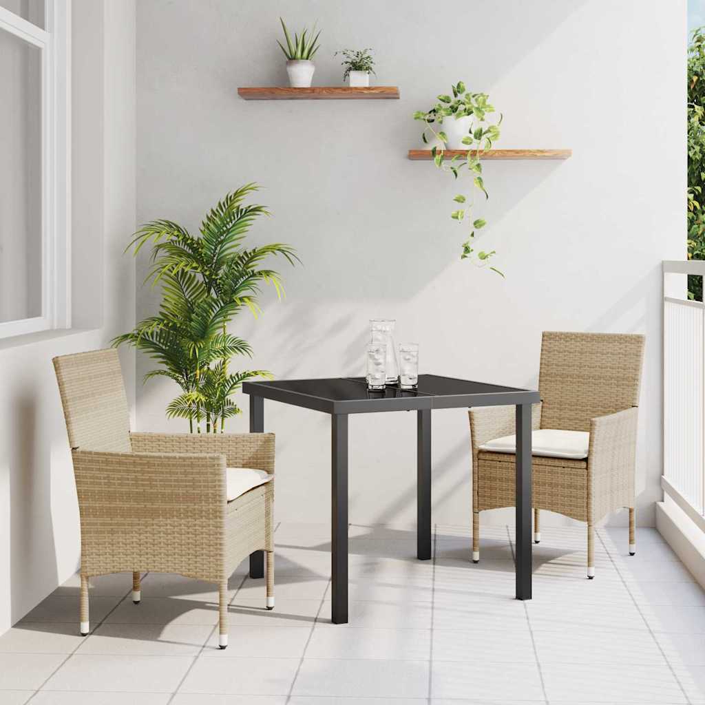 Have Spisebordssæt med pude 3 pcs Beige polyrattan