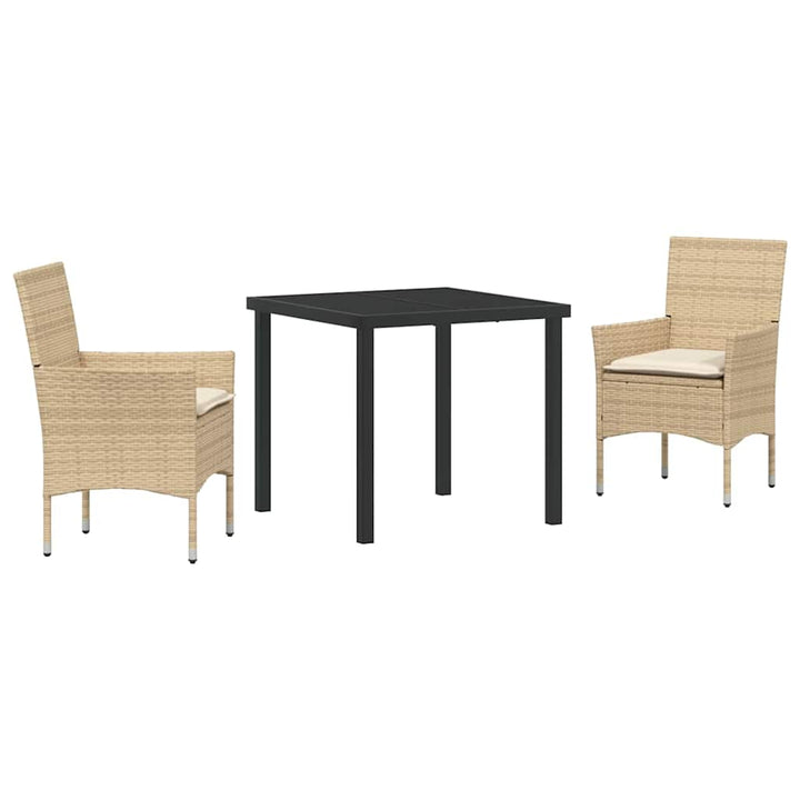 Have Spisebordssæt med pude 3 pcs Beige polyrattan
