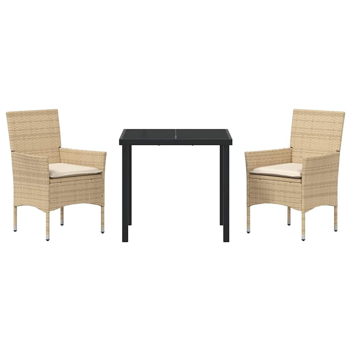 Have Spisebordssæt med pude 3 pcs Beige polyrattan