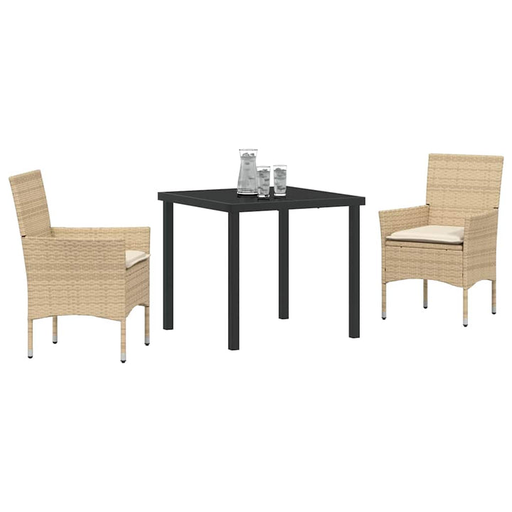 Have Spisebordssæt med pude 3 pcs Beige polyrattan