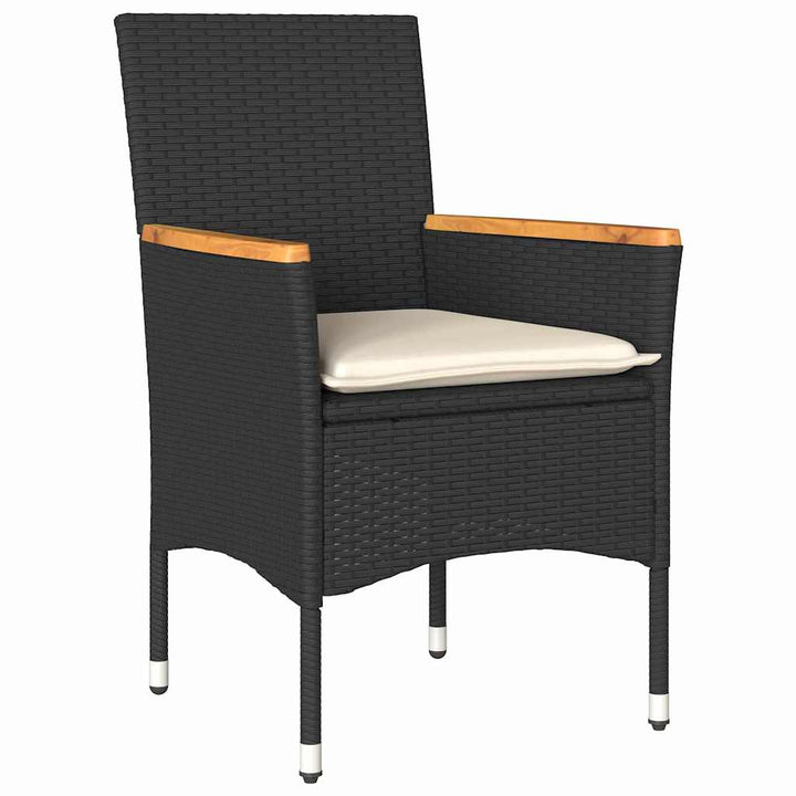 Have Spisebordssæt med pude 5 pcs Sort polyrattan