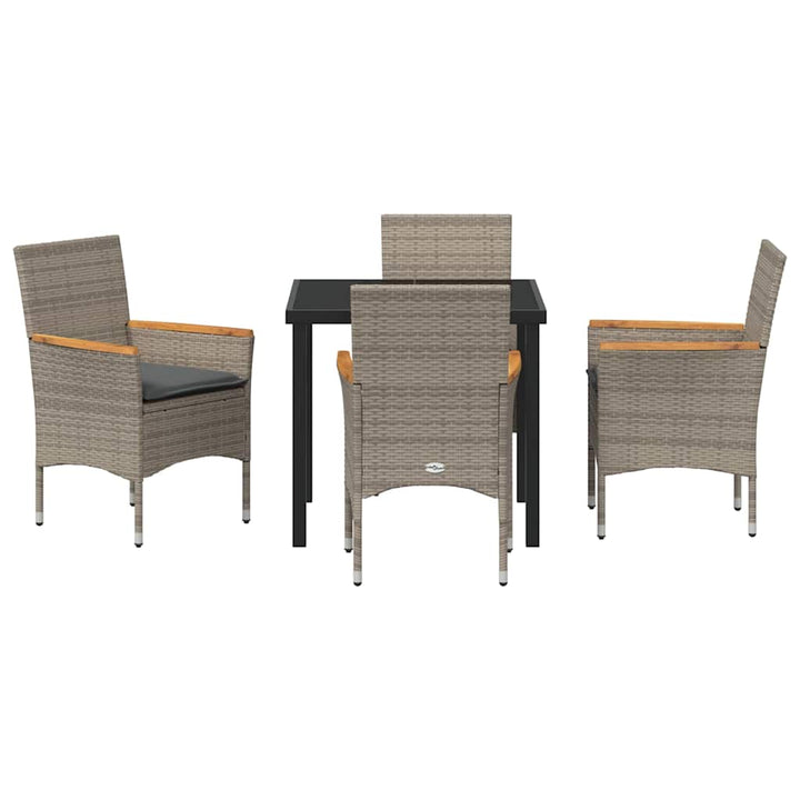 Have Spisebordssæt med pude 5 pcs Grå polyrattan
