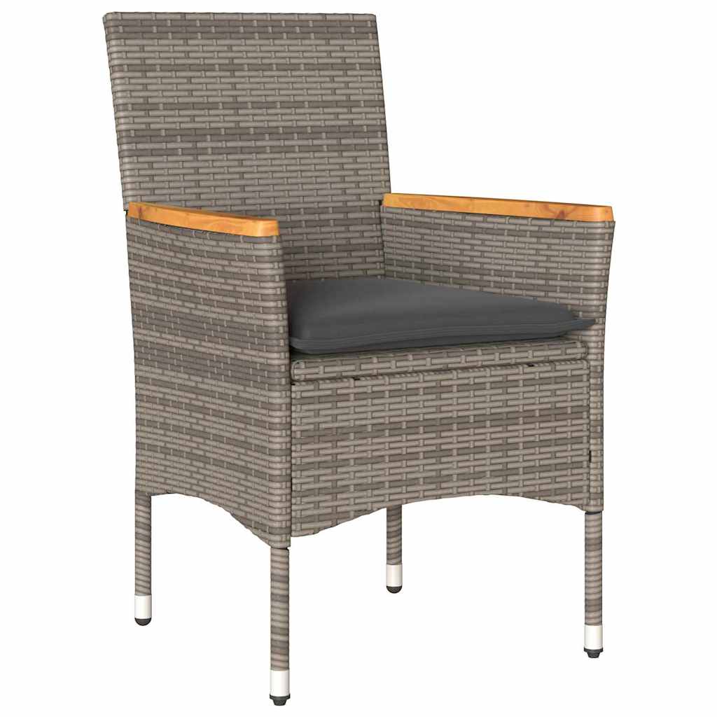 Have Spisebordssæt med pude 7 pcs Grå polyrattan