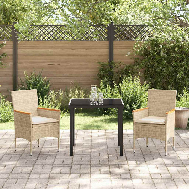 Have Spisebordssæt med pude 3 pcs Beige polyrattan