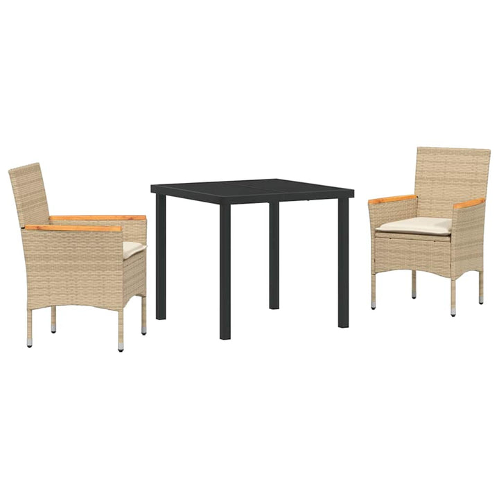 Have Spisebordssæt med pude 3 pcs Beige polyrattan