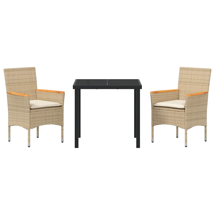 Have Spisebordssæt med pude 3 pcs Beige polyrattan