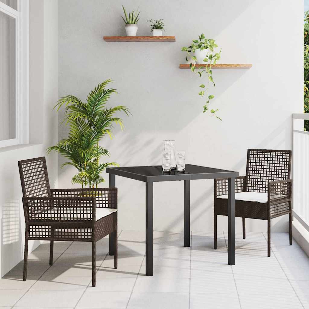 Have Spisebordssæt med pude 3 pcs Brun polyrattan